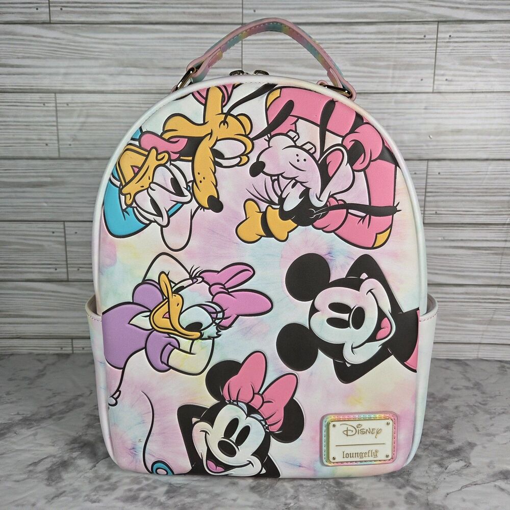 Disney Loungefly Mickey and Friends Tie Dye Mini Backpack